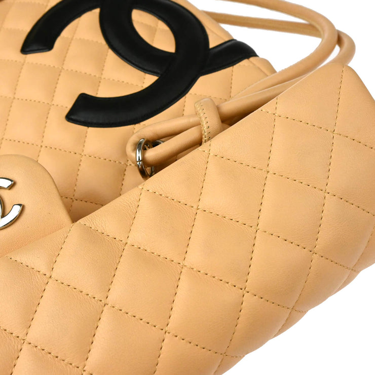 Chanel 2004-2005 Beige Calfskin Cambon Ligne Handbag