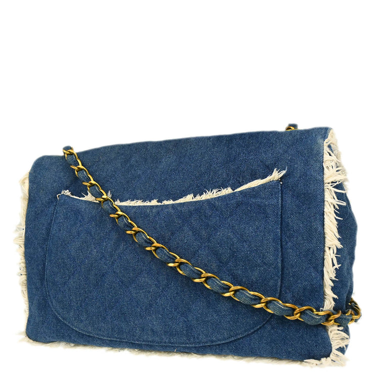 Chanel 1991-1994 Blue Denim Shoulder Bag