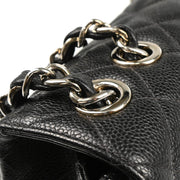 Chanel 1997-1999 Black Caviar Jumbo Classic Flap Shoulder Bag