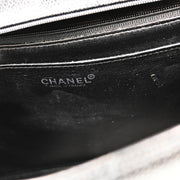 Chanel 1997-1999 Black Caviar Jumbo Classic Flap Shoulder Bag