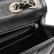 Chanel 1997-1999 Black Caviar Jumbo Classic Flap Shoulder Bag