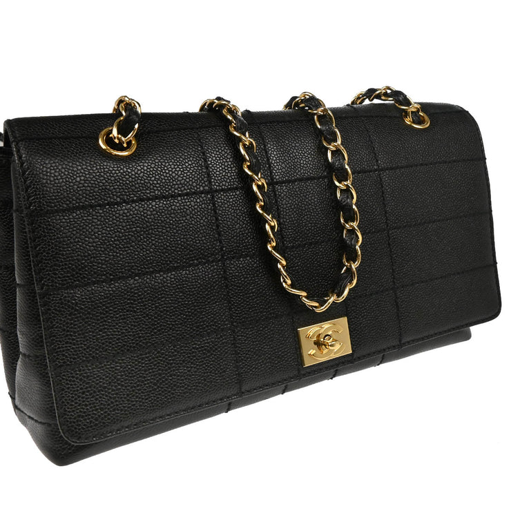 Chanel 2001-2003 Black Caviar Shoulder Bag