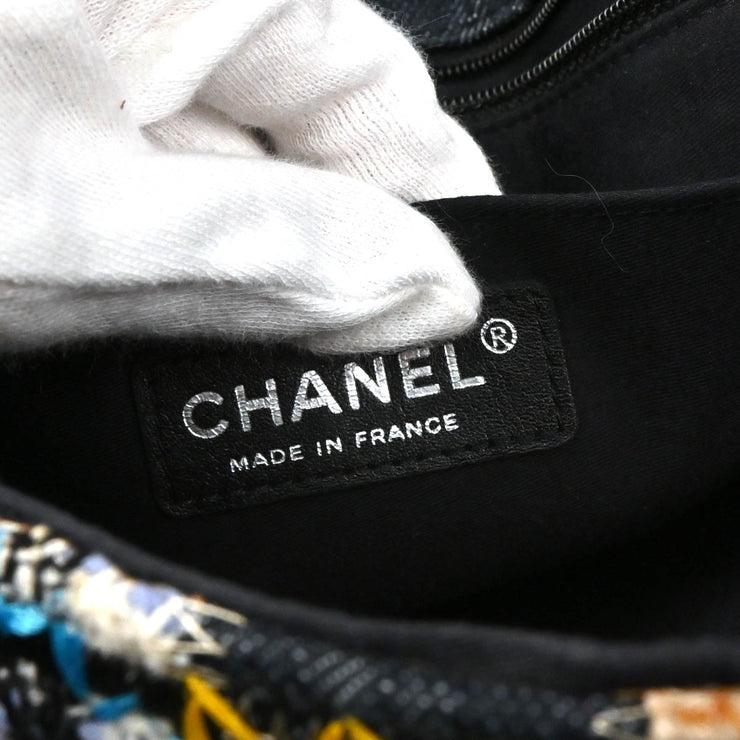 Chanel 2006-2008 Yellow Black Canvas Patchwork Shoulder Bag