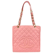 Chanel 2003-2004 Pink Caviar Petite Shopping Tote PST Chain Handbag