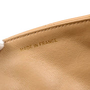 Chanel 1989-1991 Beige Lambskin Turnlock Small Full Flap Shoulder Bag