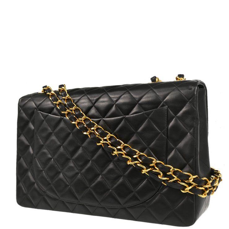 Chanel 1994-1996 Black Lambskin Shoulder Bag