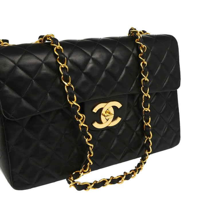 Chanel 1994-1996 Black Lambskin Shoulder Bag