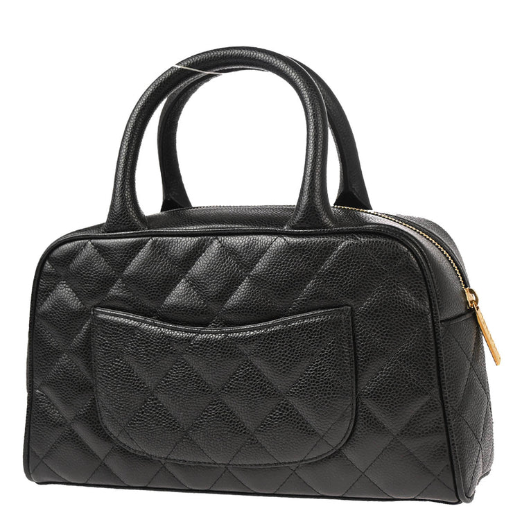 Chanel 2003-2004 Black Caviar Bowling Bag 27