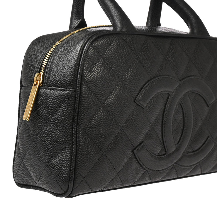 Chanel 2003-2004 Black Caviar Bowling Bag 27