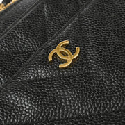 Chanel 2000-2001 Black Caviar Chevron Handbag