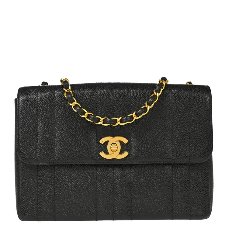 Chanel 1994-1996 Black Caviar Shoulder Bag