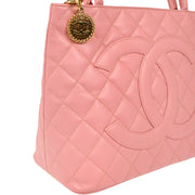 Chanel 2004-2005 Pink Caviar Medallion Tote Handbag