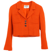 Chanel Single Breasted Jacket Orange