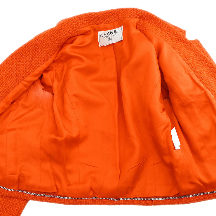 Chanel Single Breasted Jacket Orange