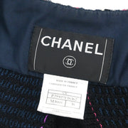 Chanel 2007 Collarless Jacket Navy Black #38