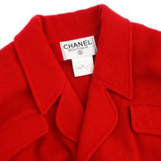 Chanel 1995 Setup Suit Jacket Dress Red #40