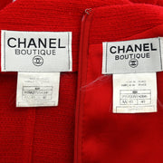 Chanel 1995 Setup Suit Jacket Dress Red #40