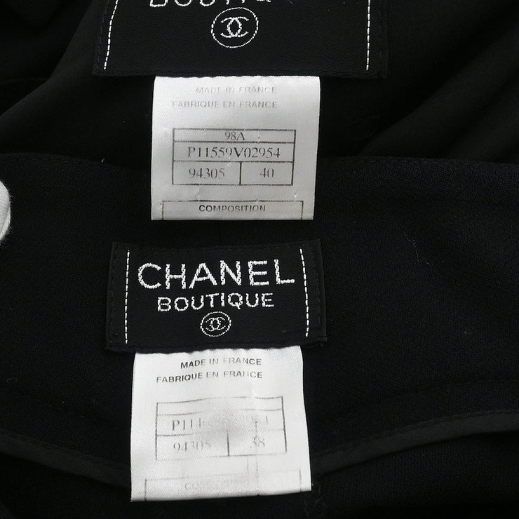 Chanel 1998 Setup Jacket Pants Black #40 #38