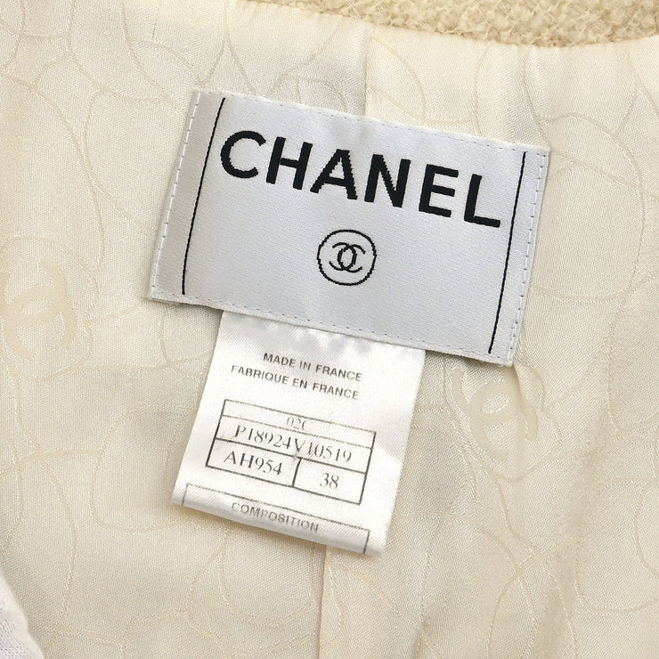 Chanel 2002 Single Breasted Jacket Ivory #38