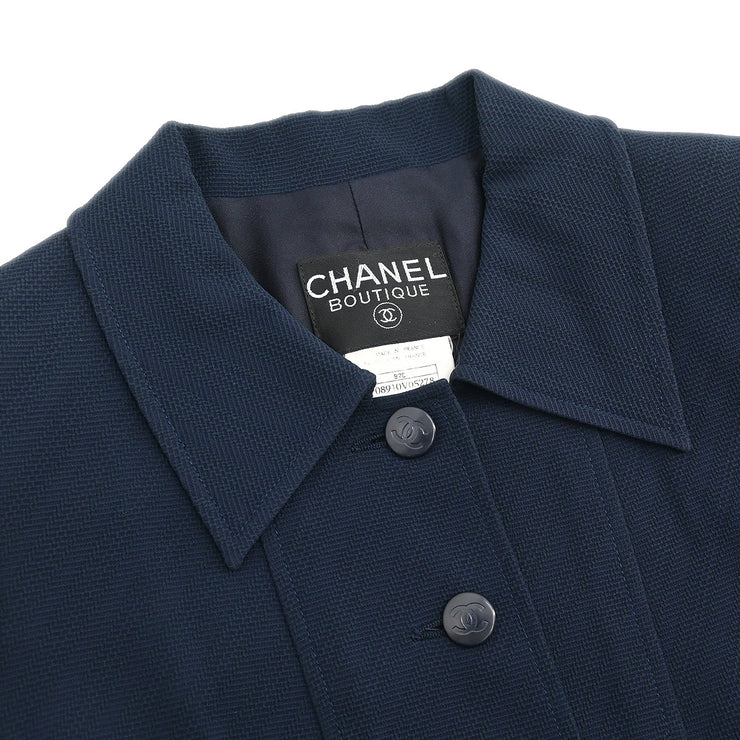 Chanel 1997 Single Breasted Jacket Navy #36