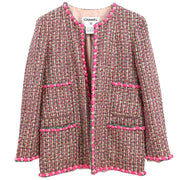 Chanel 2002 Collarless Jacket Pink #38