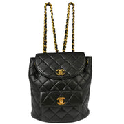 Chanel Black Lambskin Large Duma Backpack