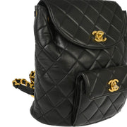 Chanel Black Lambskin Large Duma Backpack