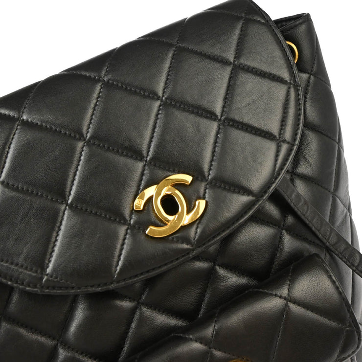 Chanel Black Lambskin Large Duma Backpack