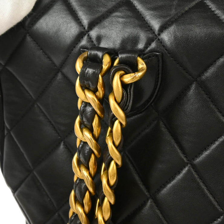 Chanel Black Lambskin Large Duma Backpack