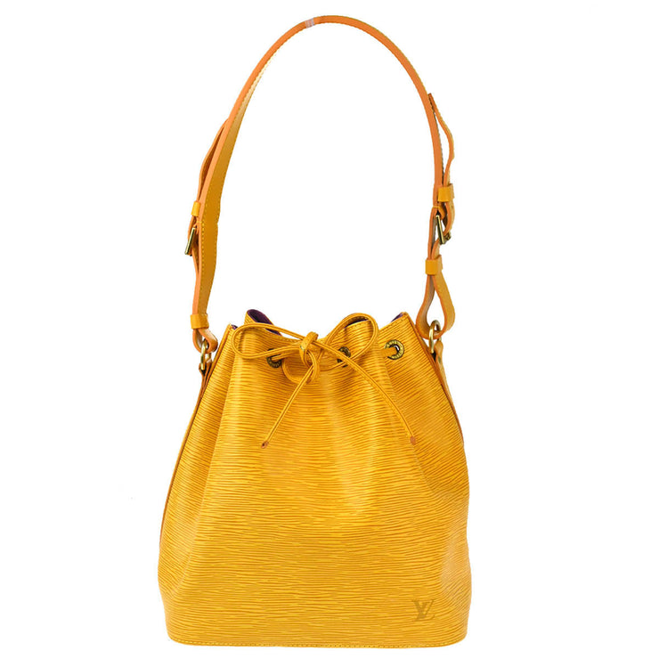 Louis Vuitton 1998 Yellow Epi Petite Noe Bucket Shoulder Bag M44109