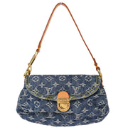 Louis Vuitton 2006 Blue Monogram Denim Mini Pleaty Handbag M95050