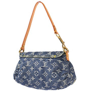 Louis Vuitton 2006 Blue Monogram Denim Mini Pleaty Handbag M95050