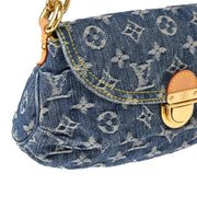 Louis Vuitton 2006 Blue Monogram Denim Mini Pleaty Handbag M95050