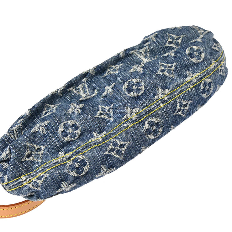 Louis Vuitton 2006 Blue Monogram Denim Mini Pleaty Handbag M95050