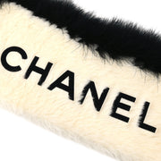 Chanel Fur Shawl Stole White Small Good