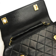 Chanel * 1989-1991 Black Lambskin 2way Shoulder Handbag