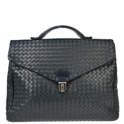 Bottega Veneta Navy intrecciato Briefcase Handbag