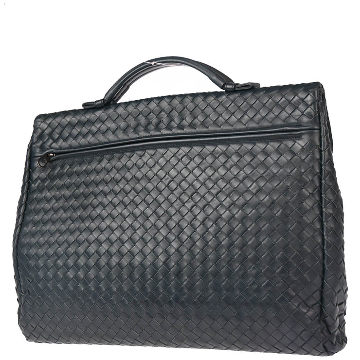 Bottega Veneta Navy intrecciato Briefcase Handbag