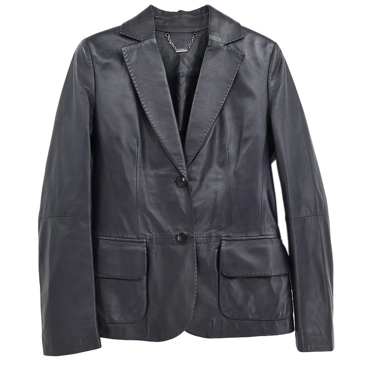 Loewe Single Breasted Jacket Lambskin Black #34