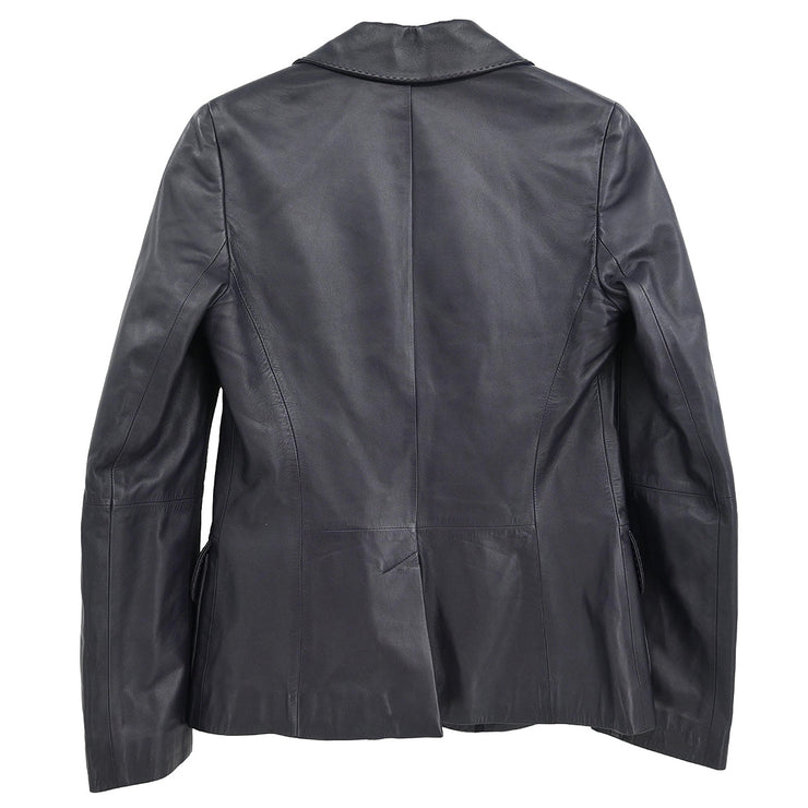 Loewe Single Breasted Jacket Lambskin Black #34