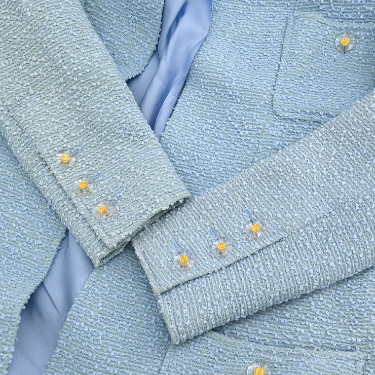 Chanel 1997 Setup Suit Jacket Dress Light Blue #38