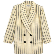 Yves Saint Laurent Double Breasted Jacket Ivory #9A3