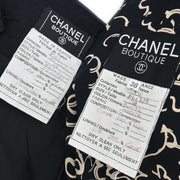 Chanel 1993 Setup Suit Jacket Skirt Black #38 #40