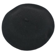 Chanel Black Hat Beret 98P #57 Small Good