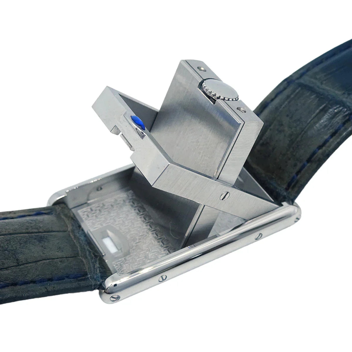 Cartier * Tank Basculante SM Ref.CRW1011258 Quartz Watch SS Crocodile