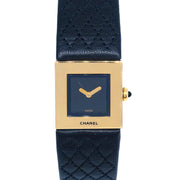 Chanel Matelasse Watch 18KYG Black