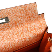 Hermes * 2002 Orange Dalmatian Kelly 28 Retourne 2way Shoulder Handbag