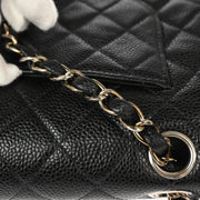 Chanel * 2000-2001 Black Caviar Small Classic Double Flap Shoulder Bag