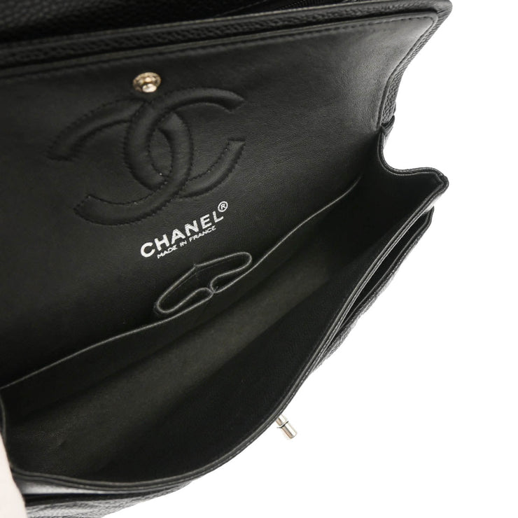 Chanel * 2000-2001 Black Caviar Small Classic Double Flap Shoulder Bag