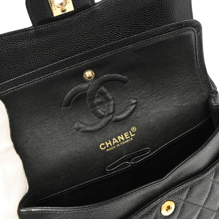 Chanel * 2001-2003 Black Caviar Small Classic Double Flap Shoulder Bag